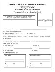 visa application forms - The Embassy of Bangladesh in Washington ...