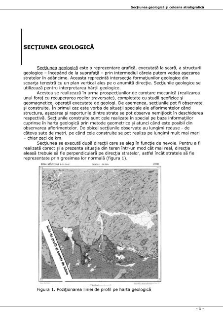 Sectiunea geologica si coloana stratigrafica (format .pdf)