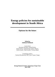 (Ed) 2006. Energy policies for sustainable development in South Africa