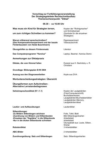 6.6.1 "Strategiegeleiteten Rechtschreibaufbau mit Schwerpunkt Diktat"