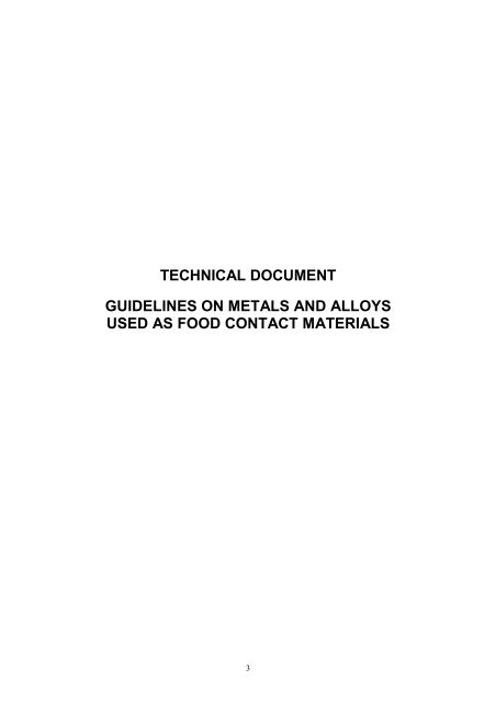 Guidelines on metals and alloys used as food contact materials ...