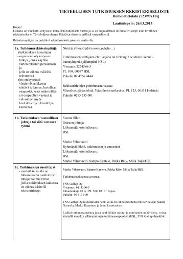 Tutkimuksen rekisteriseloste.pdf - HSL