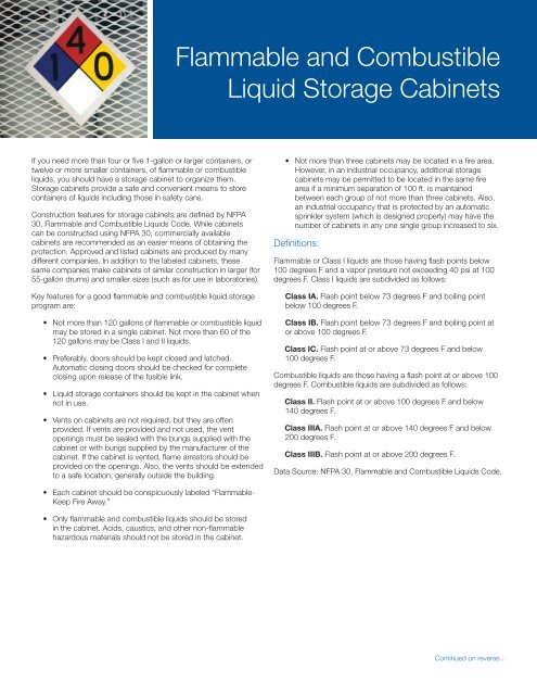 Flammable And Combustible Liquid Storage Cabinets