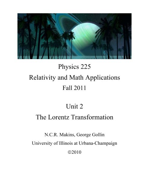 Physics 225 Relativity and Math Applications - Course Listing ...