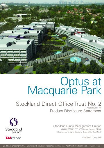 SDOT2 Product Disclosure Statement - Stockland