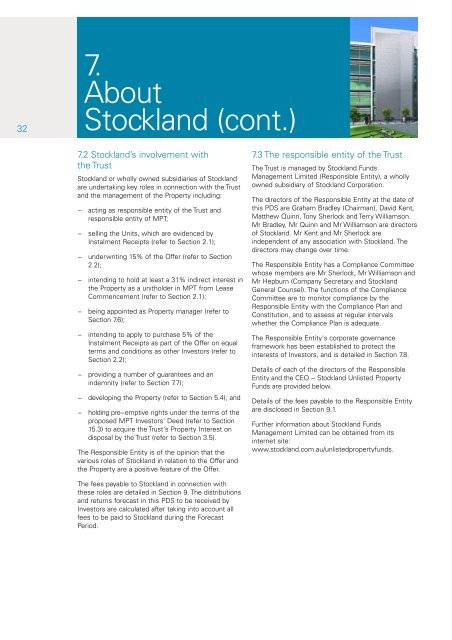 SDOT2 Product Disclosure Statement - Stockland