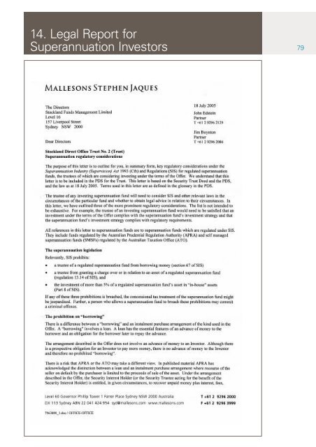 SDOT2 Product Disclosure Statement - Stockland