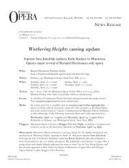 Wuthering Heights casting update Soprano Sara ... - Minnesota Opera