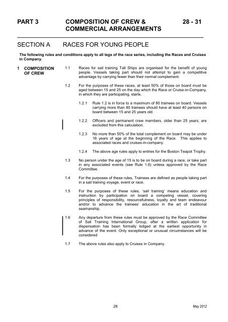 Racing & Sailing Rules - Sail Training International