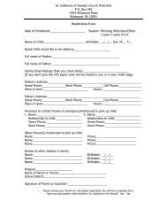 Registration Form and Health History - St. Catherine of Sweden ...