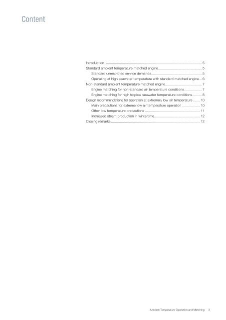 Ambient Temperature Operation and Matching - MAN Diesel & Turbo