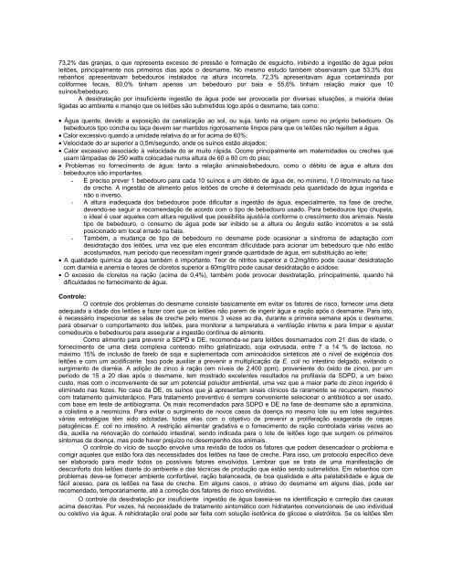 PATOLOGIAS ASSOCIADAS AO DESMAME - Embrapa SuÃ­nos e Aves