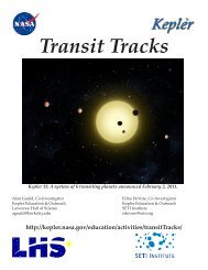 Transit Tracks - Kepler - NASA