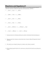 Reactions and Equations #1