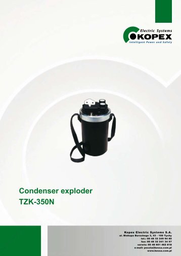 Condenser exploder TZK-350N - Kopex Electric Systems
