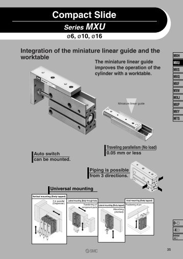 Series MXU Compact Slide - SMC