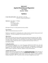 ECE 2317 Applied Electricity and Magnetism Fall 2008 Section ...