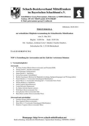 Protokoll - Schachbezirk Mittelfranken