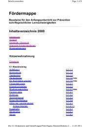 Fördermappe Bausteine für den Anfangsunterricht zur Prävention schriftsprachlicher Lernschwierigkeiten