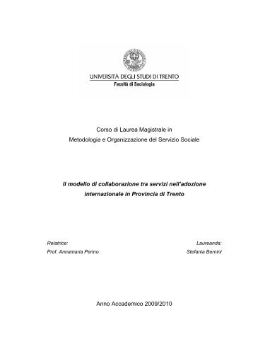 TESI Bernini Stefania.pdf - Trentinosociale.it