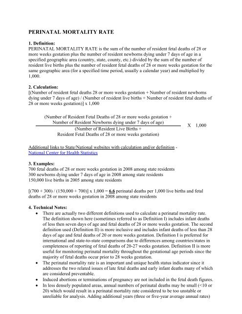PERINATAL MORTALITY RATE
