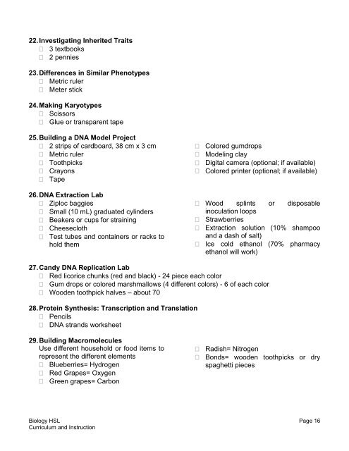 Biology - HOT Science Lab