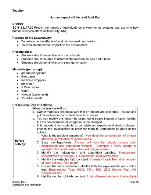 Biology - HOT Science Lab