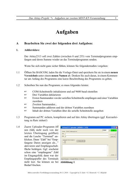 Aufgaben - G. HeinrichsÂ´ Homepage