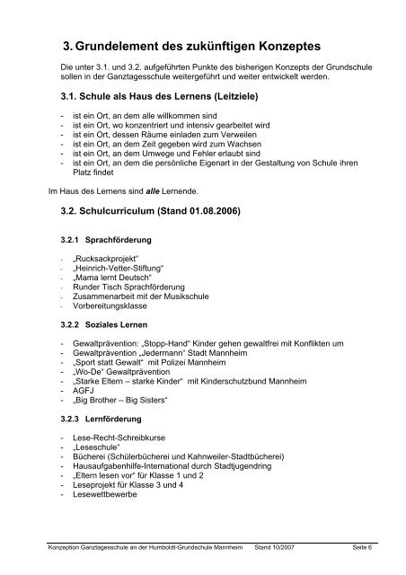 Konzeption Ganztagesschule an der Humboldt-Grundschule ...