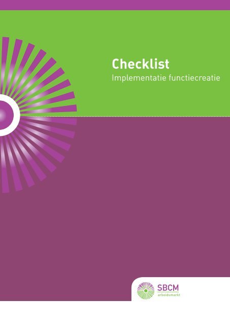 Download de checklist implementatie Functiecreatie - SBCM