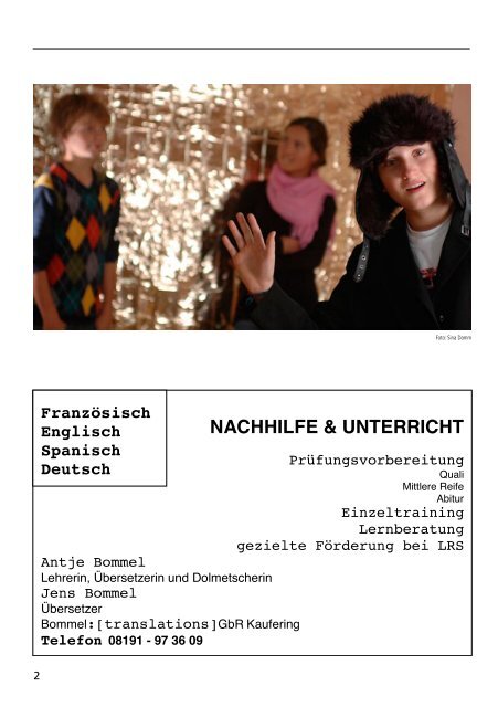 nachhilfe & unterricht - Montagsblatt