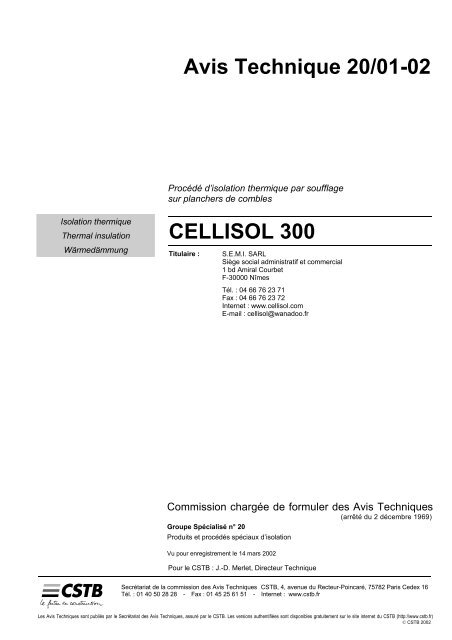 Stabilisateur d'isolation thermique