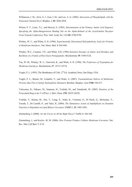 Biophysical studies of membrane proteins/peptides. Interaction with ...