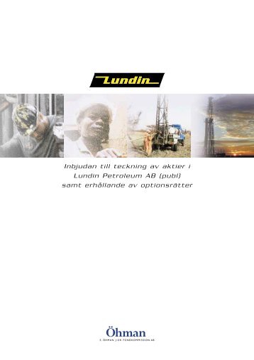 Missionsprospekt - Oktober 2001 - Lundin Petroleum