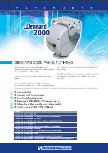 DENNARD 2000 PAN & TILT HEAD - CCTV Center