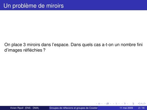 Groupes de réflexions et groupes de Coxeter - De l ... - DMA - Ens