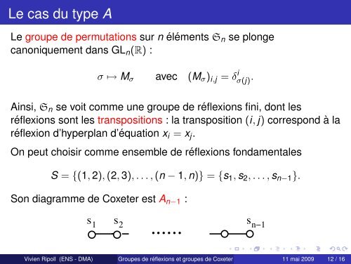 Groupes de réflexions et groupes de Coxeter - De l ... - DMA - Ens