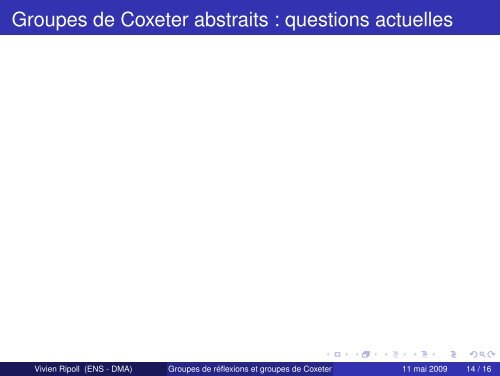 Groupes de réflexions et groupes de Coxeter - De l ... - DMA - Ens