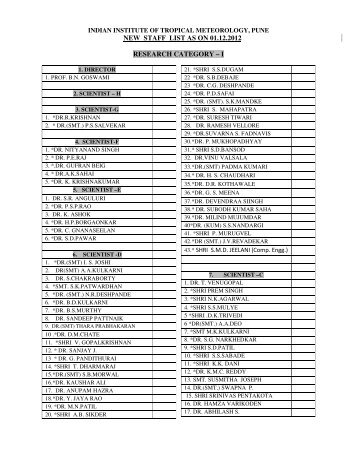 new staff list as on 01.12.2012 research category - Indian Institute of ...