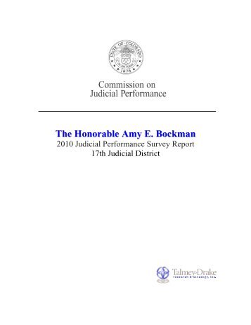 The Honorable Amy E. Bockman - Mountain Legal â Colorado ...