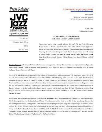 jvc jazz festival-newport website - Sue Auclair Promotions