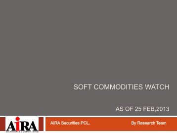 à¸à¸§à¸²à¸¡à¸ªà¸±à¸¡à¸à¸±à¸à¸à¹à¸£à¸°à¸«à¸§à¹à¸²à¸à¸£à¸²à¸à¸²à¸à¹à¸³à¸¡à¸±à¸à¸à¸±à¸ Soft Commodities - AIRA