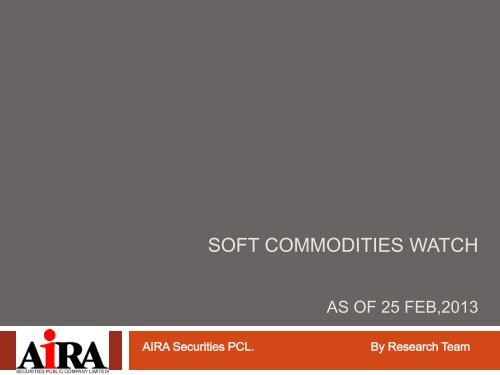 à¸à¸§à¸²à¸¡à¸ªà¸±à¸¡à¸à¸±à¸à¸à¹à¸£à¸°à¸«à¸§à¹à¸²à¸à¸£à¸²à¸à¸²à¸à¹à¸³à¸¡à¸±à¸à¸à¸±à¸ Soft Commodities - AIRA