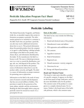 Pesticide Labeling