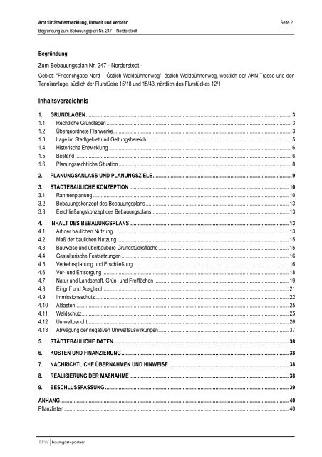 BegrÃ¼ndung zum Bebauungsplan 247 - Frederikspark