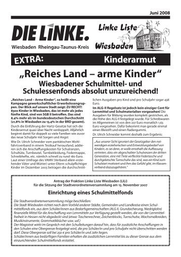 âReiches Land â arme Kinderâ - DIE LINKE. Wiesbaden