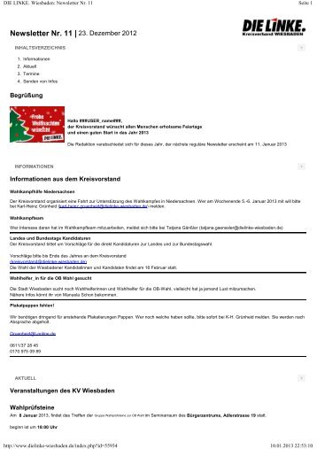 DIE LINKE. Wiesbaden: Newsletter Nr. 11