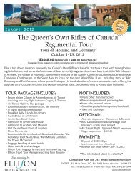 Calgary Travel Brochure (PDF fromat) - Queen's Own Rifles of Canada