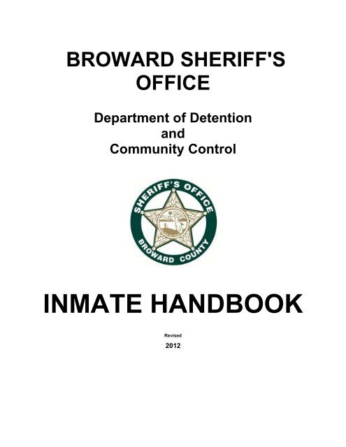 INMATE HANDBOOK - Broward Sheriff's Office