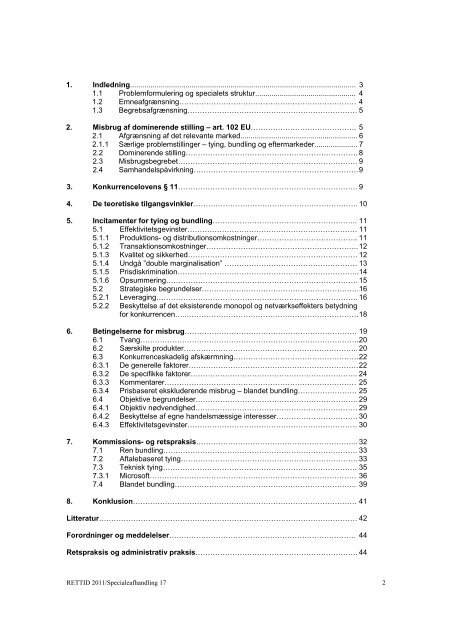 Konkurrenceretlig analyse af tying og bundling pÃƒÂ¥ ... - Juridisk Institut